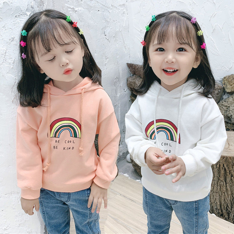 Children's Rainbow Hooded Sweater Bottoming Shirt Hoodie - KuzuSHOP