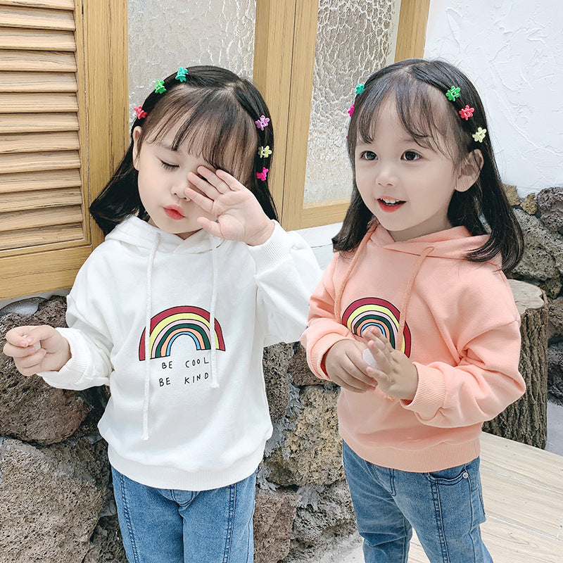 Children's Rainbow Hooded Sweater Bottoming Shirt Hoodie - KuzuSHOP