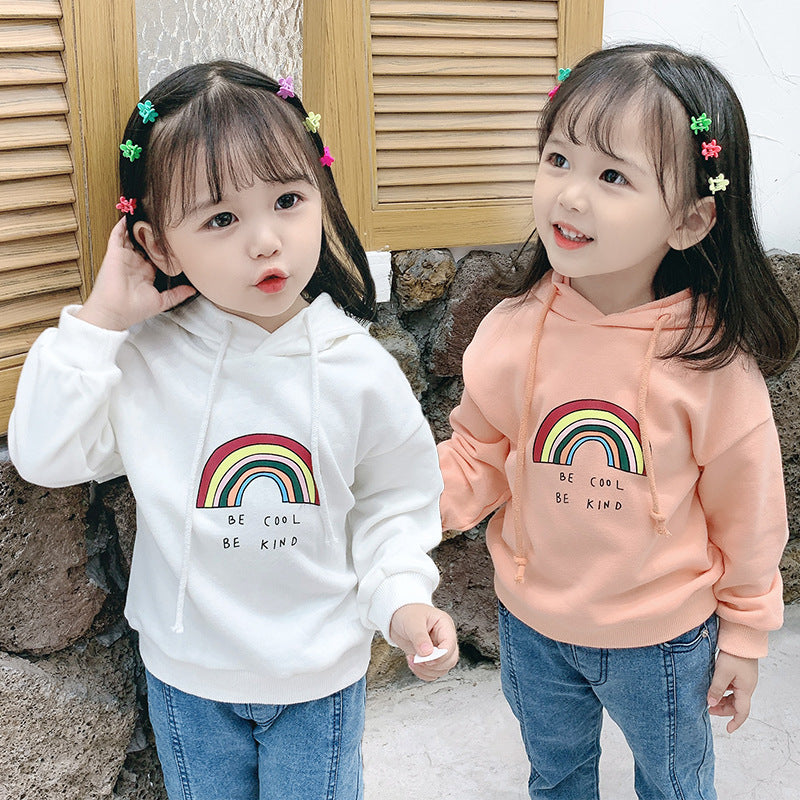 Children's Rainbow Hooded Sweater Bottoming Shirt Hoodie - KuzuSHOP