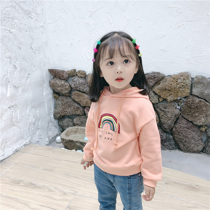 Children's Rainbow Hooded Sweater Bottoming Shirt Hoodie - KuzuSHOP