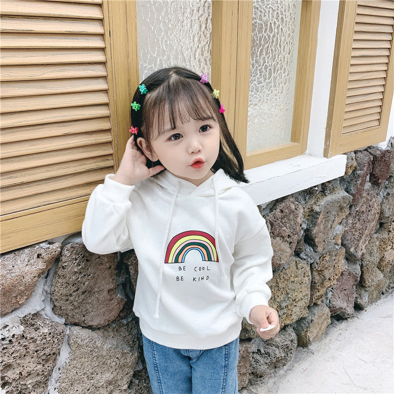 Children's Rainbow Hooded Sweater Bottoming Shirt Hoodie - KuzuSHOP