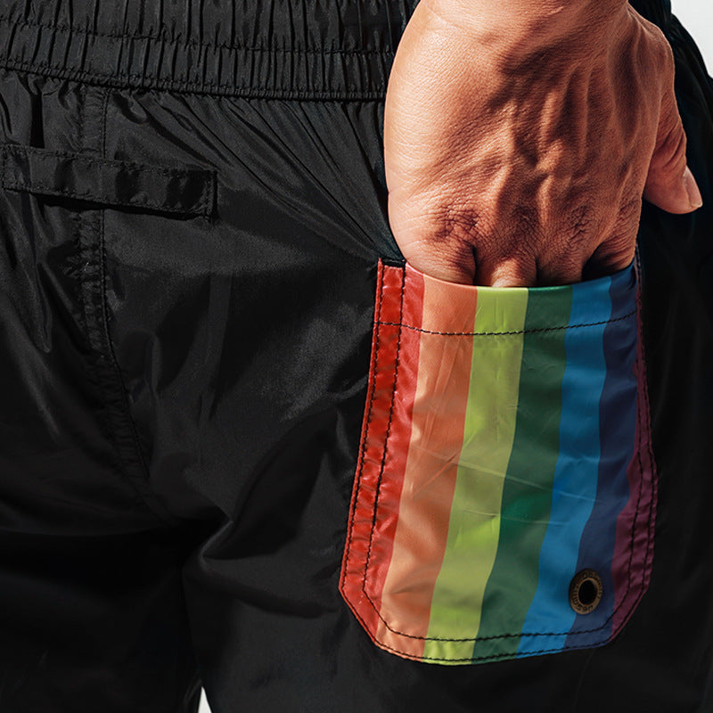 Beach Shorts Sports Loose Seaside Vacation Rainbow Swimming Shorts - KuzuSHOP