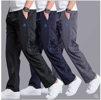 Polyester Slippery Loose Thin Section Breathable Quick-Drying Weatherproof Straight Mesh Pants - KuzuSHOP