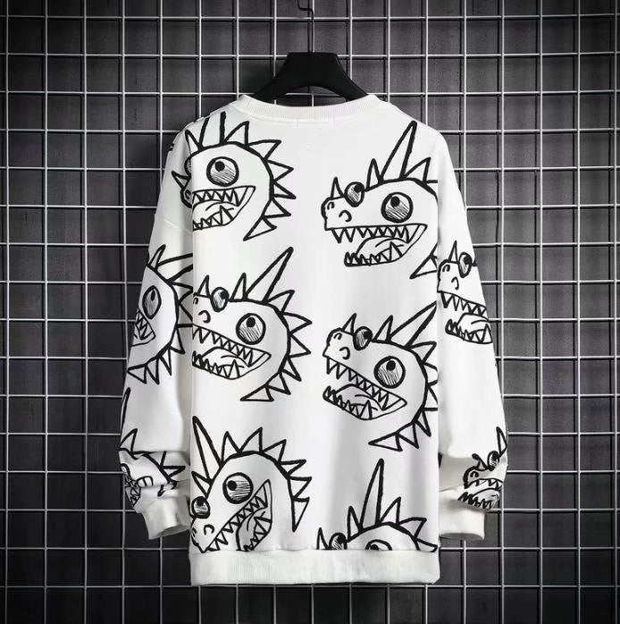 Dinosaur Male Oversize Pullover Sweater Coat Long Sleeves - KuzuSHOP