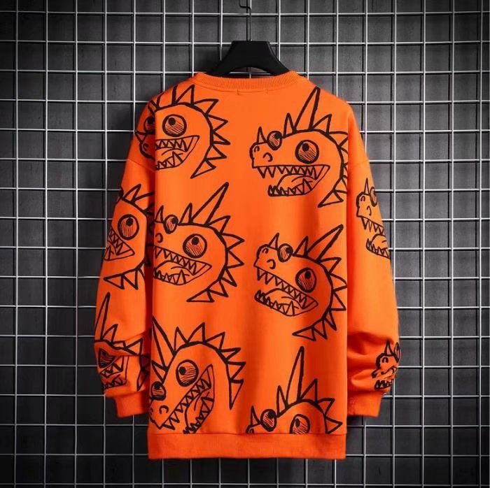Dinosaur Male Oversize Pullover Sweater Coat Long Sleeves - KuzuSHOP