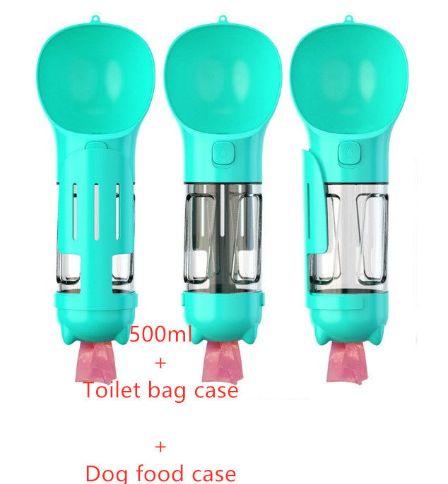 Pet Water Bottle Feeder Bowl Garbage Bag Storage Portable Pet Outdoor Travel 3 In 1 Dog Water Bottle - KuzuSHOP