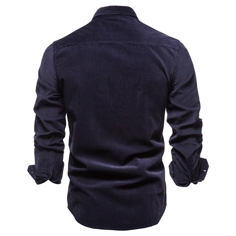 Shirts For Men Wear Shirt College Tops Longsleeve Blue - KuzuSHOP