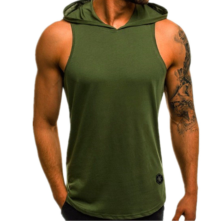 Printed Hooded Vest Men's Slim Breathable Waistcoat - KuzuSHOP