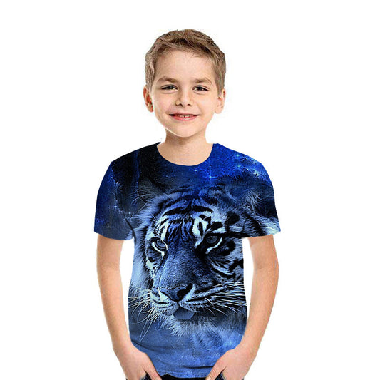 3D Digital Printing Short Sleeve Fashion Kids T-shirt Top - KuzuSHOP