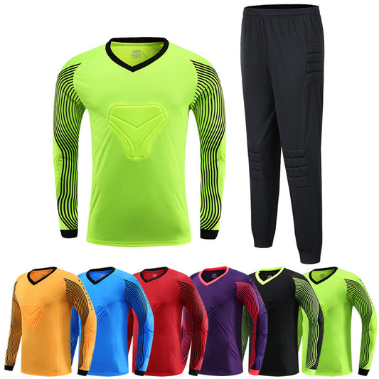 Football Goalkeeper Clothing Suit Thickened Goalkeeper Clothing Goalkeeper Shorts Football Uniform Jersey Gantry Shirt Short Sleeve Long Sleeve - KuzuSHOP