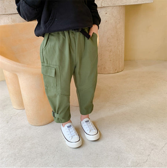 Xiaojiejia Boys Workwear Pants Autumn New Children's Casual Pants Trousers Medium And Small Kids - KuzuSHOP