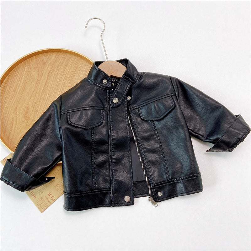 Girls And Boys Handsome Leisure Motorcycle Leather Jackets - KuzuSHOP