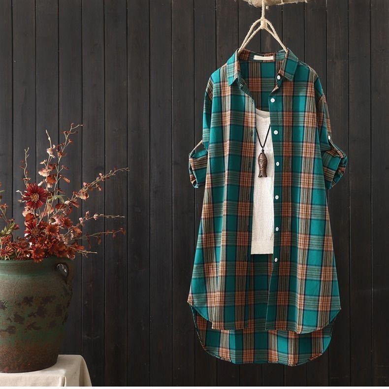 Long-sleeved Blouse Shirt Jacket Plus Size Women's Clothing - KuzuSHOP