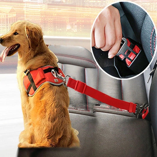 Adjustable Pet Cat Dog Car Seat Belt Pet Seat Vehicle Dog Harness Lead Clip Safety Lever Traction Dog Collars Dogs Accessoires Pets Products - KuzuSHOP