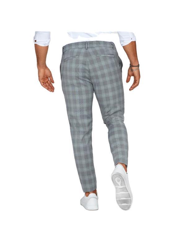 Plaid Print Pants Men's Casual Trousers Loose And Thin - KuzuSHOP