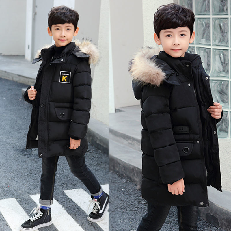 Children's Hooded Cotton Coat With Fur Collar And Cotton Quilted Jacket - KuzuSHOP