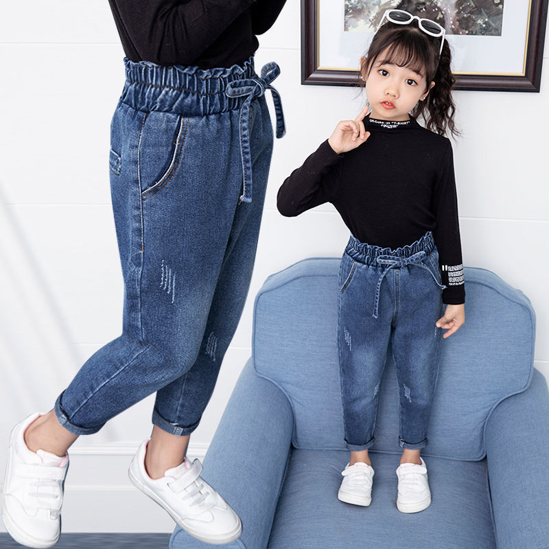 Spring And Autumn Girls Jeans Pants Girls Loose Jeans Pants - KuzuSHOP