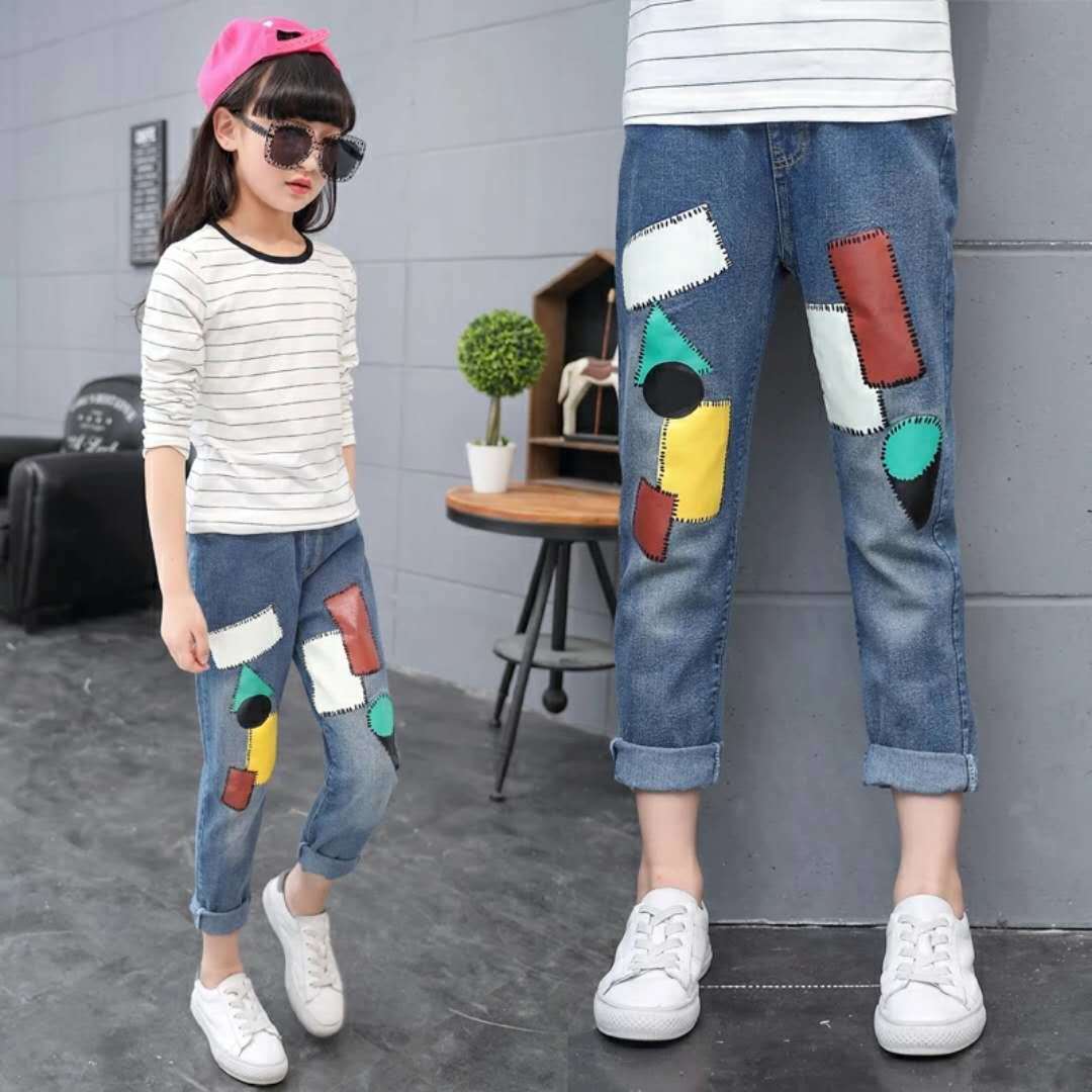 Spring And Autumn Girls Jeans Pants Girls Loose Jeans Pants - KuzuSHOP