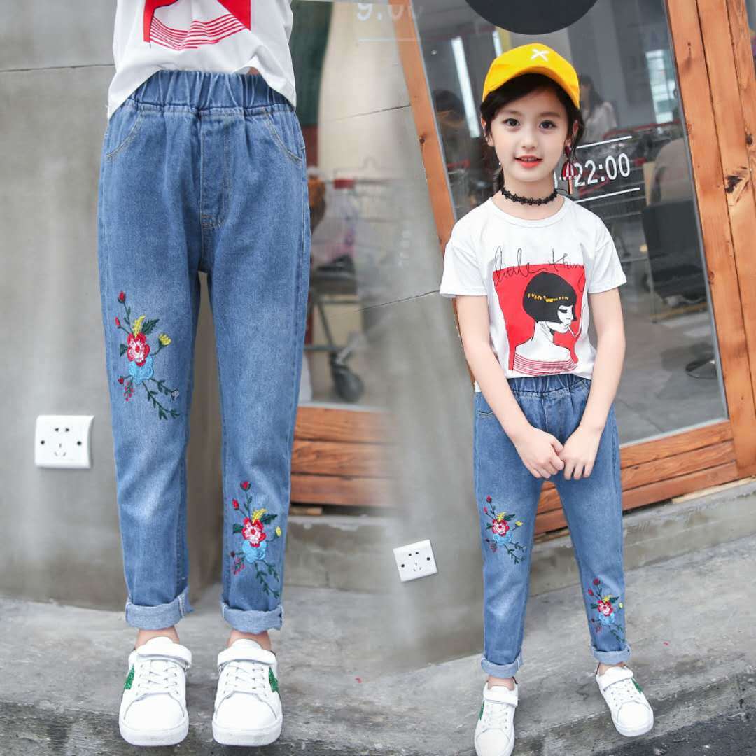 Spring And Autumn Girls Jeans Pants Girls Loose Jeans Pants - KuzuSHOP