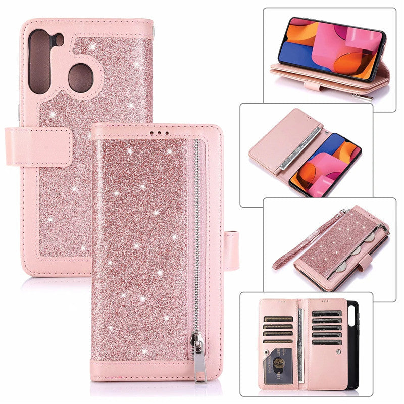Glitter Flip Card Wallet Protective Case