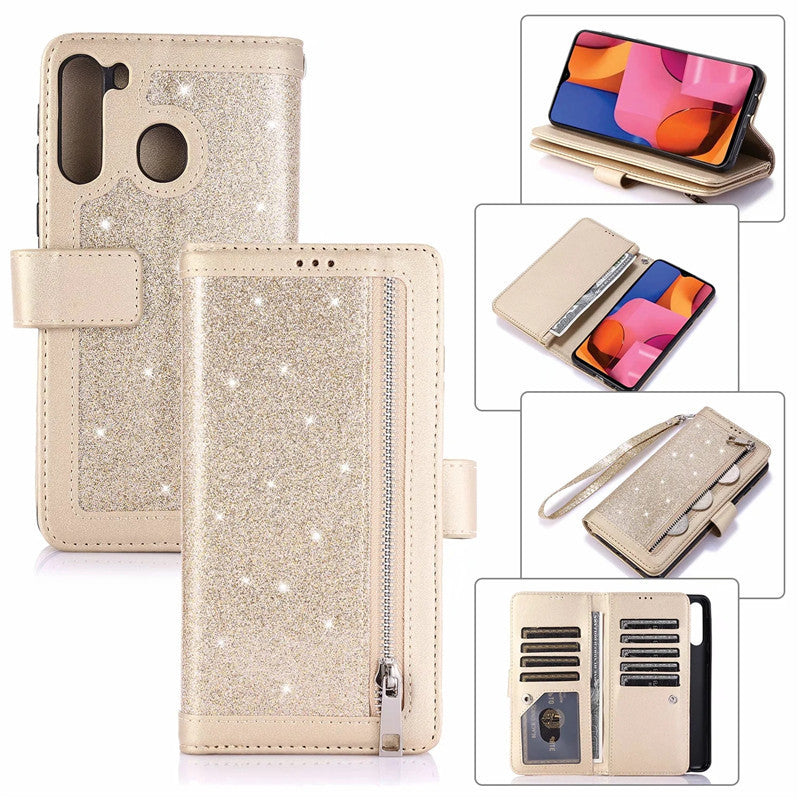 Glitter Flip Card Wallet Protective Case