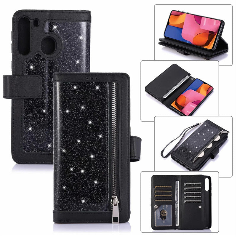 Glitter Flip Card Wallet Protective Case - KuzuSHOP