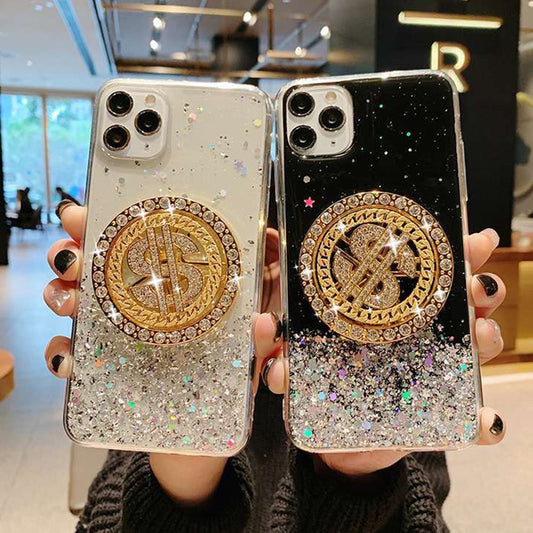 3D Diamond Dollar Turnplate Phone Case Luxury Designer - KuzuSHOP