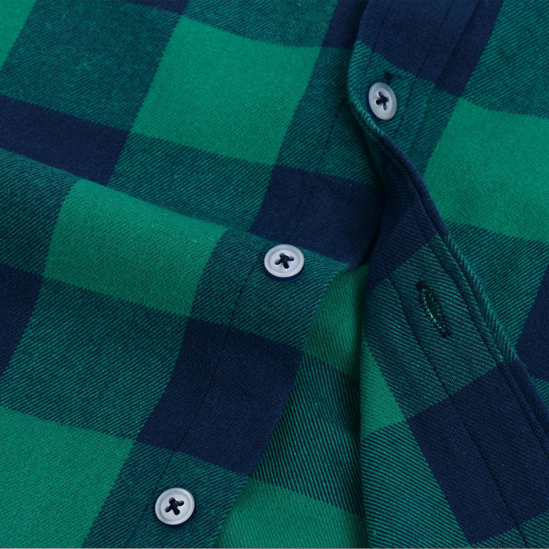 Casual All-match Plaid Long-sleeved Shirt Men - KuzuSHOP