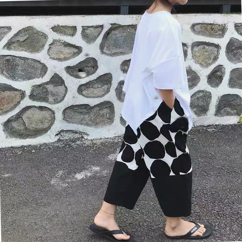 Children'S Wide Cotton Solid Color Round Neck T-Shirt Set - KuzuSHOP