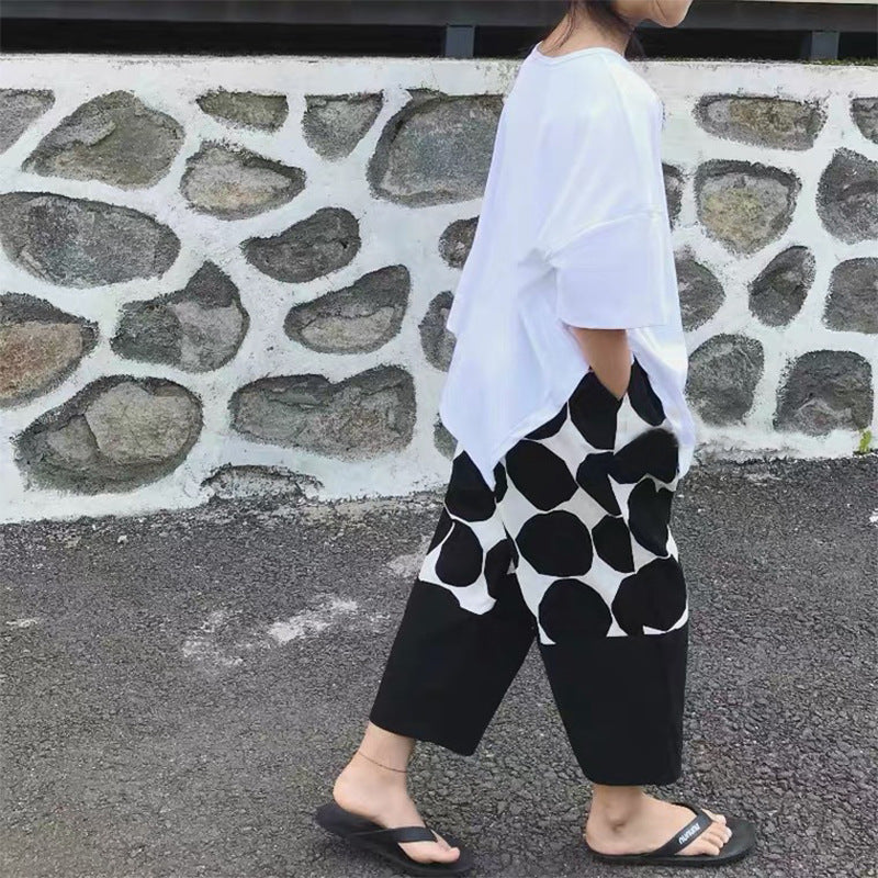 Children'S Wide Cotton Solid Color Round Neck T-Shirt Set - KuzuSHOP