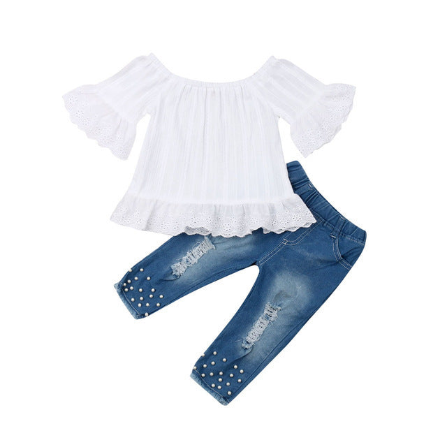 Shirt Shorts Girls Girl Kids Clothes For Baby Set Children - KuzuSHOP