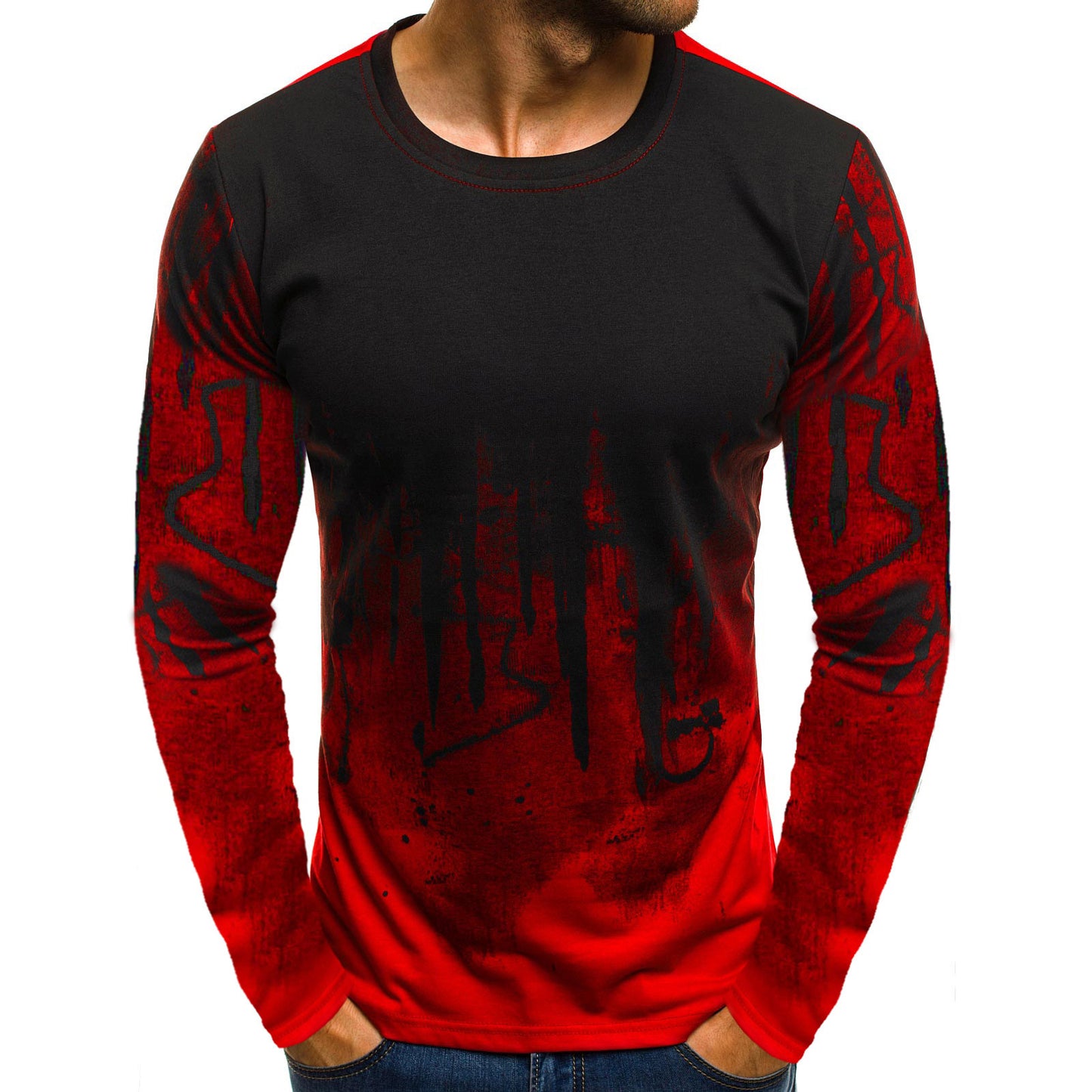 Fashion Men's Camouflage Color Pullover Long Sleeve