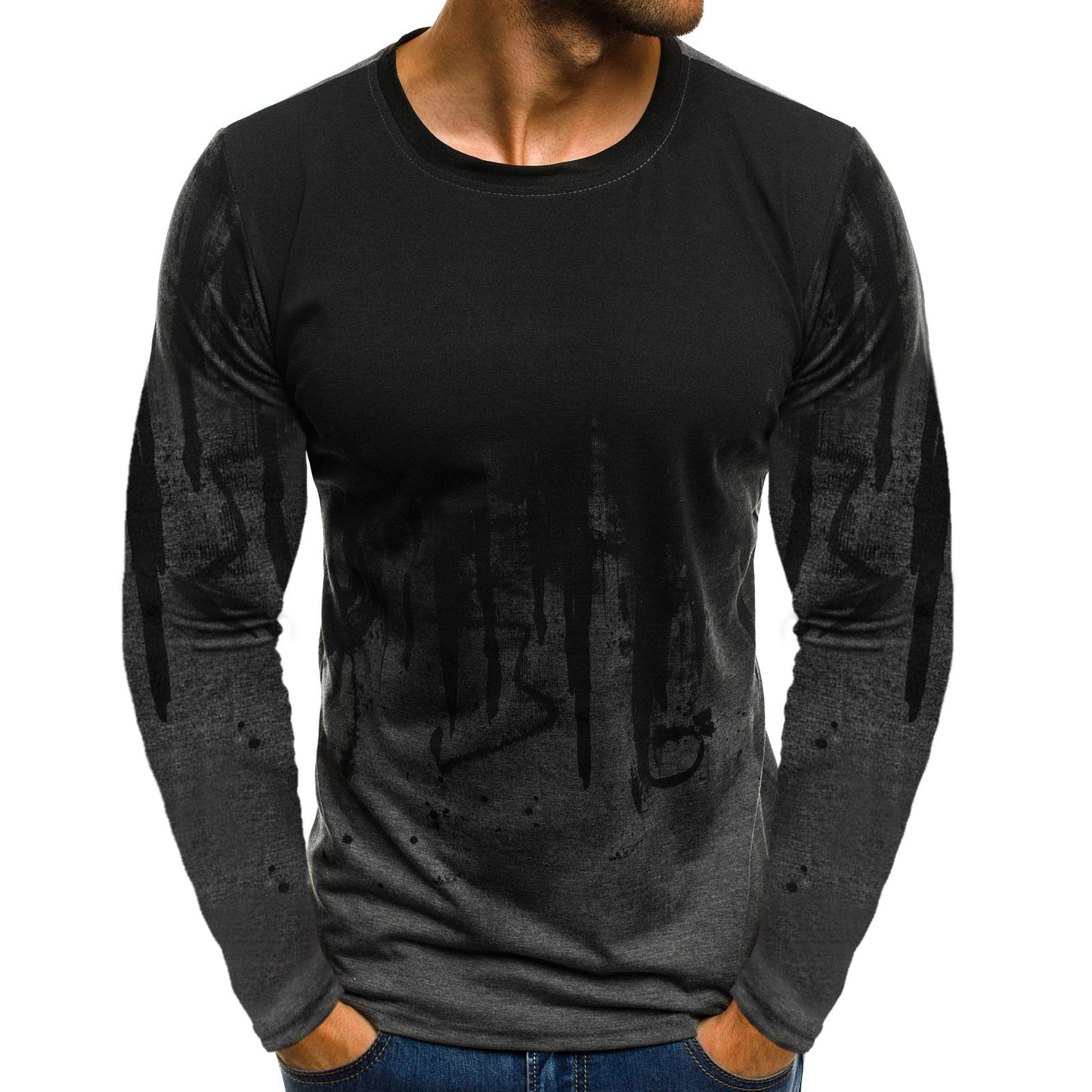 Fashion Men's Camouflage Color Pullover Long Sleeve