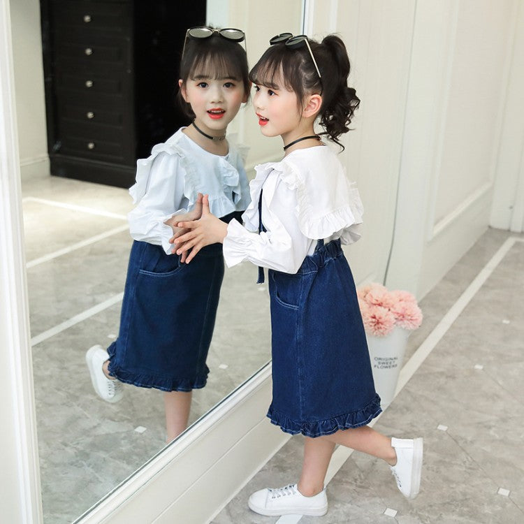Girls' Super Western Style Suit Skirt Autumn Clothes - KuzuSHOP