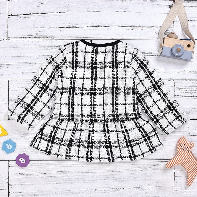 Long-sleeved Dresses Two-piece Children's Baby Small Incense Wind Suit - KuzuSHOP