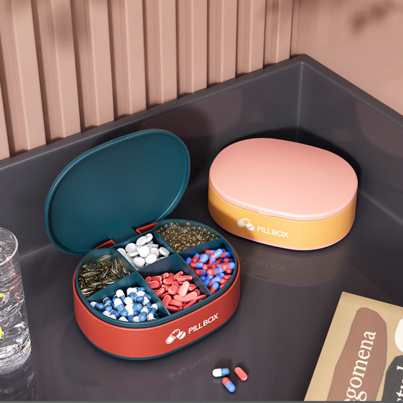 Pill Case Portable Small Weekly Travel Pill Organizer Portable Pocket Pill Box Pill Case For Tablets 6 Gird Medicine Pill's Organizer Drug Capsule Plastic Storage Box Divider Weekly Travel Pill Cutter - KuzuSHOP