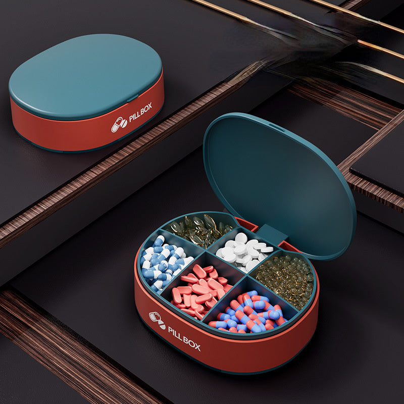Pill Case Portable Small Weekly Travel Pill Organizer Portable Pocket Pill Box Pill Case For Tablets 6 Gird Medicine Pill's Organizer Drug Capsule Plastic Storage Box Divider Weekly Travel Pill Cutter - KuzuSHOP