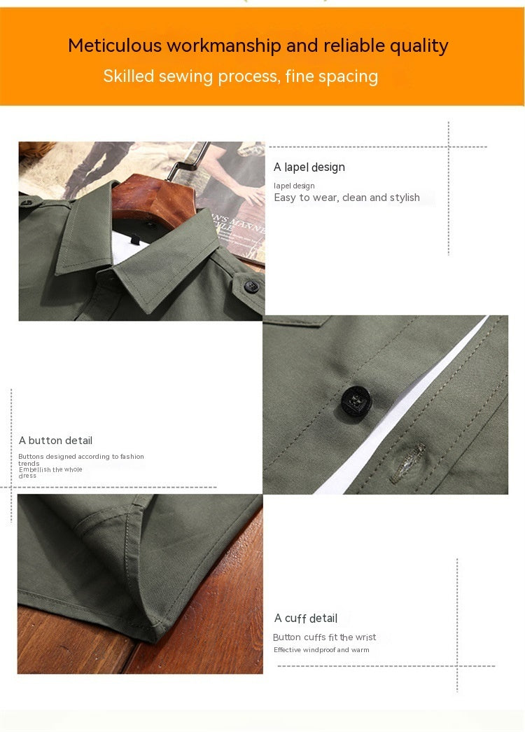 Pure Cotton All-match Casual Plus Size Shirt Coat Men - KuzuSHOP