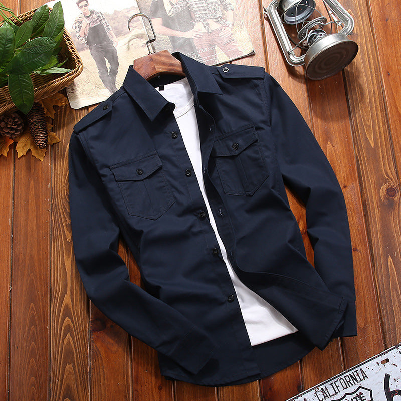 Pure Cotton All-match Casual Plus Size Shirt Coat Men - KuzuSHOP
