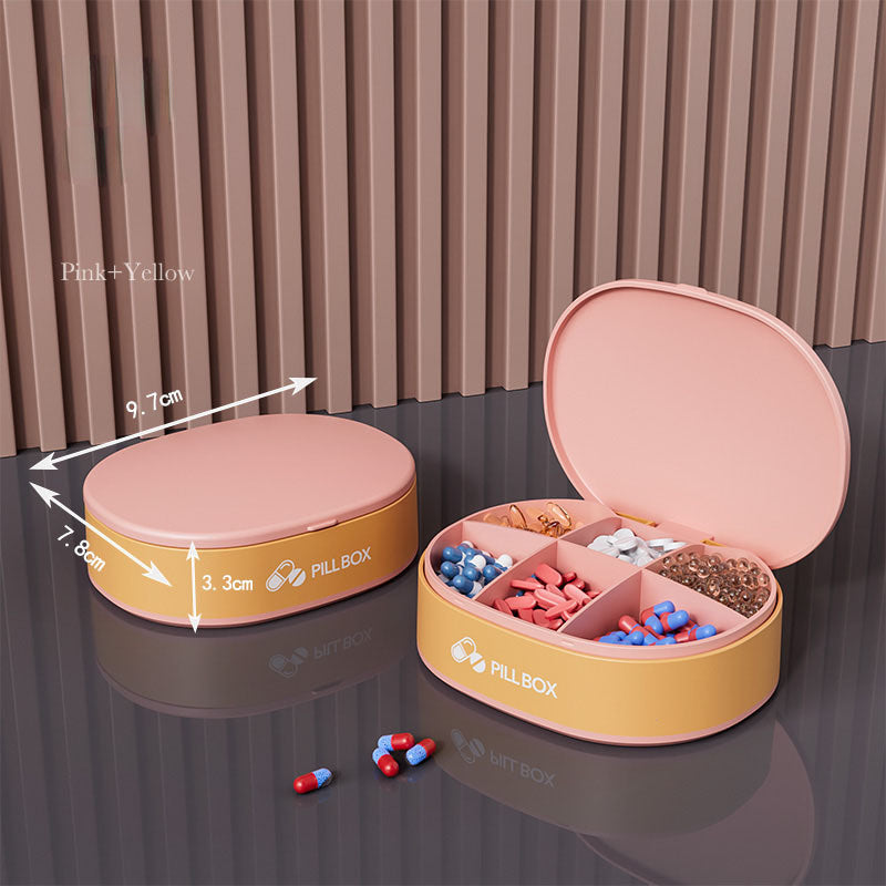 Pill Case Portable Small Weekly Travel Pill Organizer Portable Pocket Pill Box Pill Case For Tablets 6 Gird Medicine Pill's Organizer Drug Capsule Plastic Storage Box Divider Weekly Travel Pill Cutter - KuzuSHOP