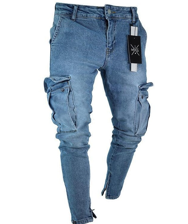 Cargo Hole Denim Jeans Men - KuzuSHOP