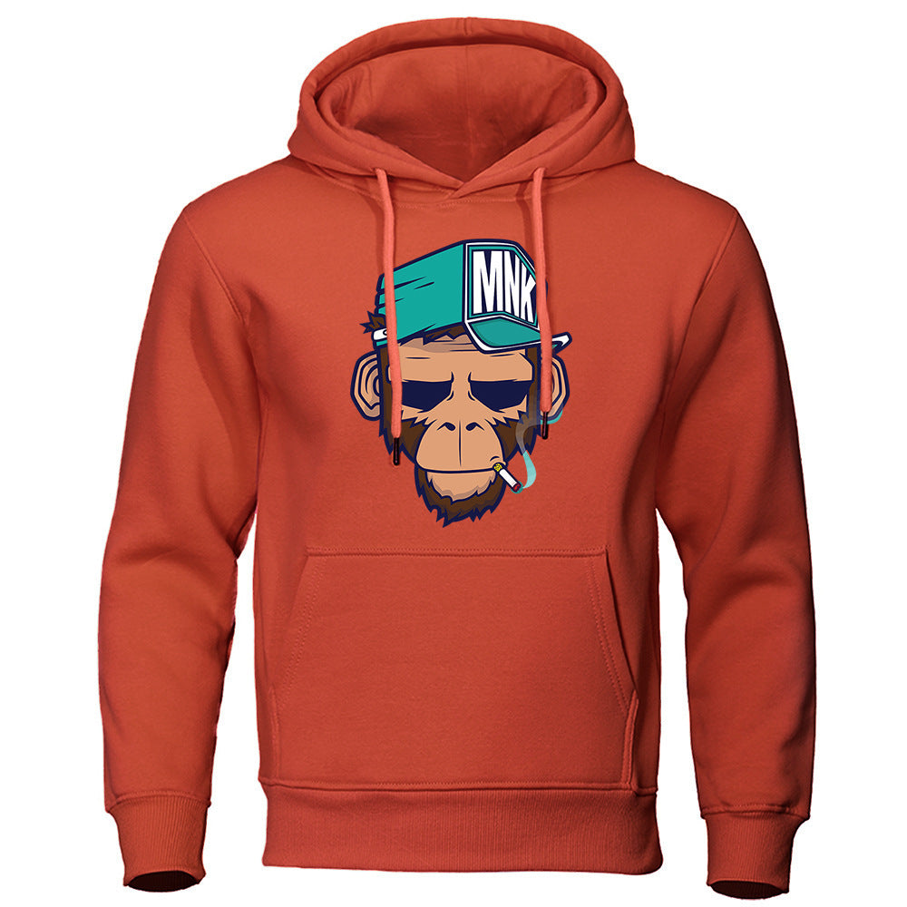 Personality Smoking Monkey Hoodie Sweatshirt Hip Hop Casual Street Hooded - KuzuSHOP