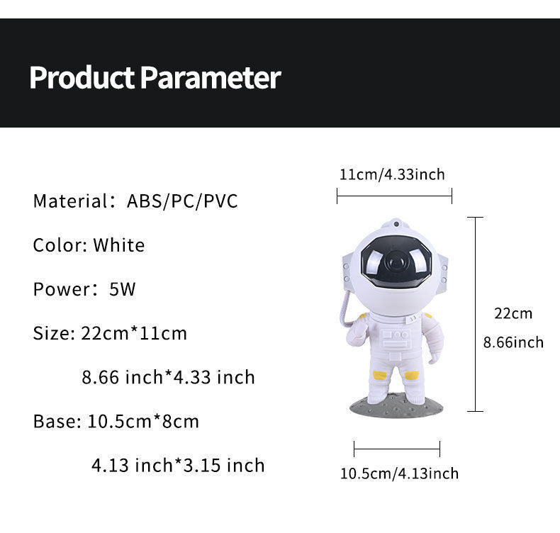 Galaxy Star Projector Starry Sky Night Light Astronaut Lamp Home Room Decor Decoration Bedroom Decorative Luminaires Gift - KuzuSHOP