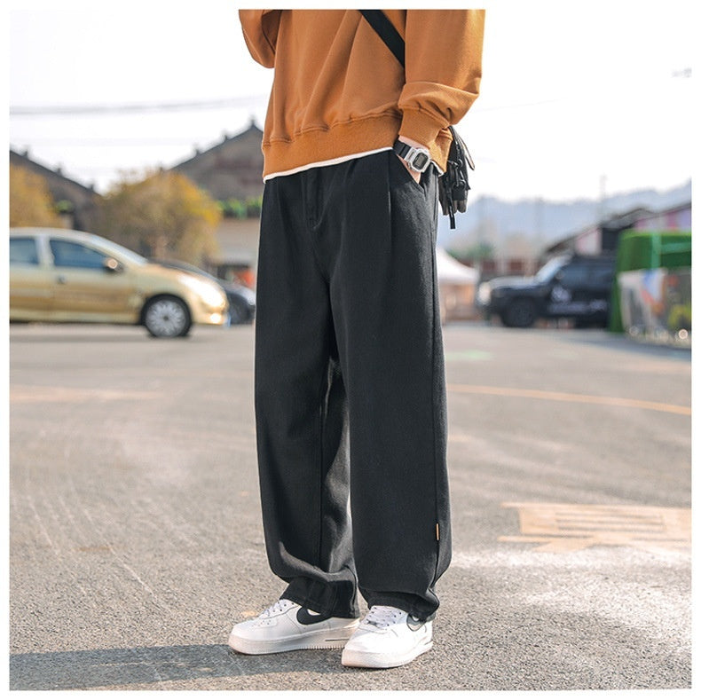 Cotton Pants Men's Casual Straight-leg Pants - KuzuSHOP