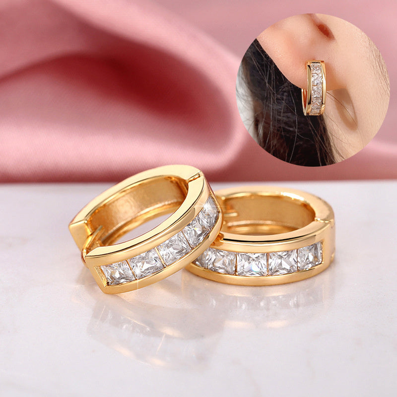 Temperament Wild Fashion Men And Women Square Simple Earrings - KuzuSHOP