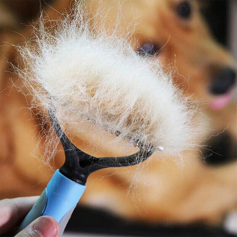 Grooming Brush For Pet Dog Cat Deshedding Tool Rake Comb Fur Remover Reduce 2-Side Dematting Tool For Dogs Cats Pets Grooming Brush Double Sided Shedding And Dematting Undercoat Rake Hair Removal Comb - KuzuSHOP