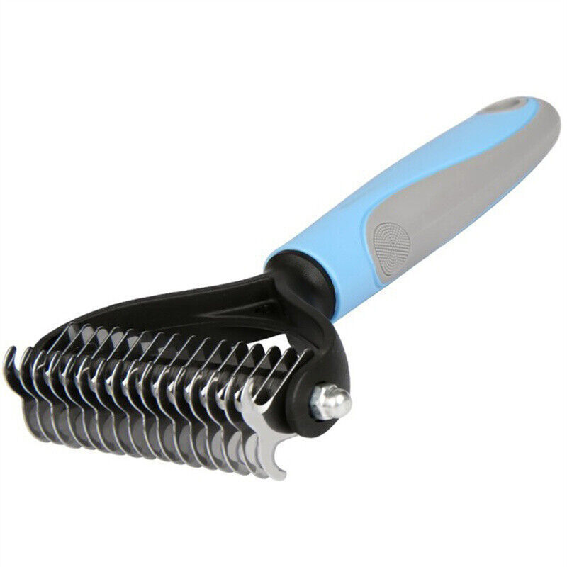 Grooming Brush For Pet Dog Cat Deshedding Tool Rake Comb Fur Remover Reduce 2-Side Dematting Tool For Dogs Cats Pets Grooming Brush Double Sided Shedding And Dematting Undercoat Rake Hair Removal Comb - KuzuSHOP