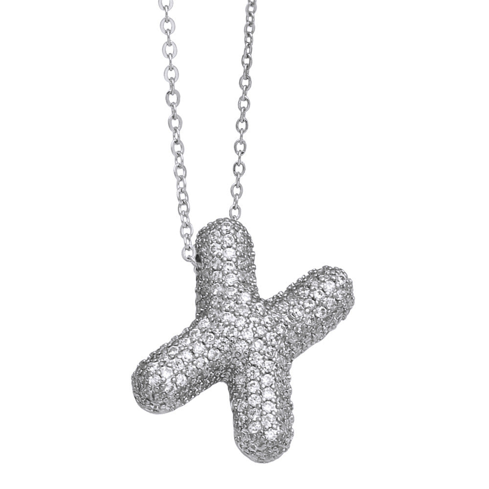 26 English Letter Necklace For Women Inlaid Zircon - KuzuSHOP