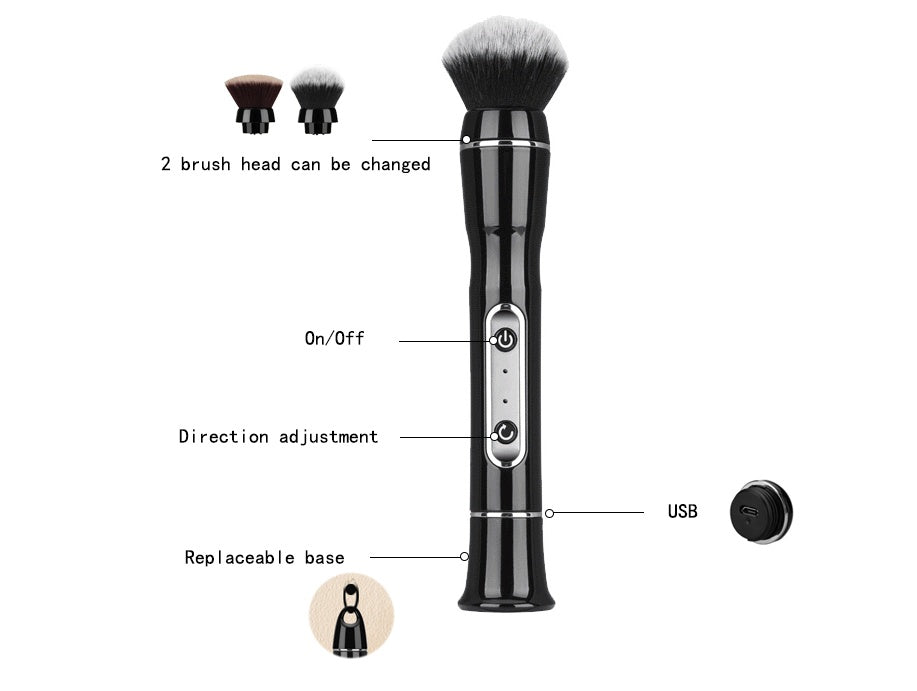 Electric makeup brush, automatic fiber hair foundation blush brush, multi-functional beauty tools - KuzuSHOP