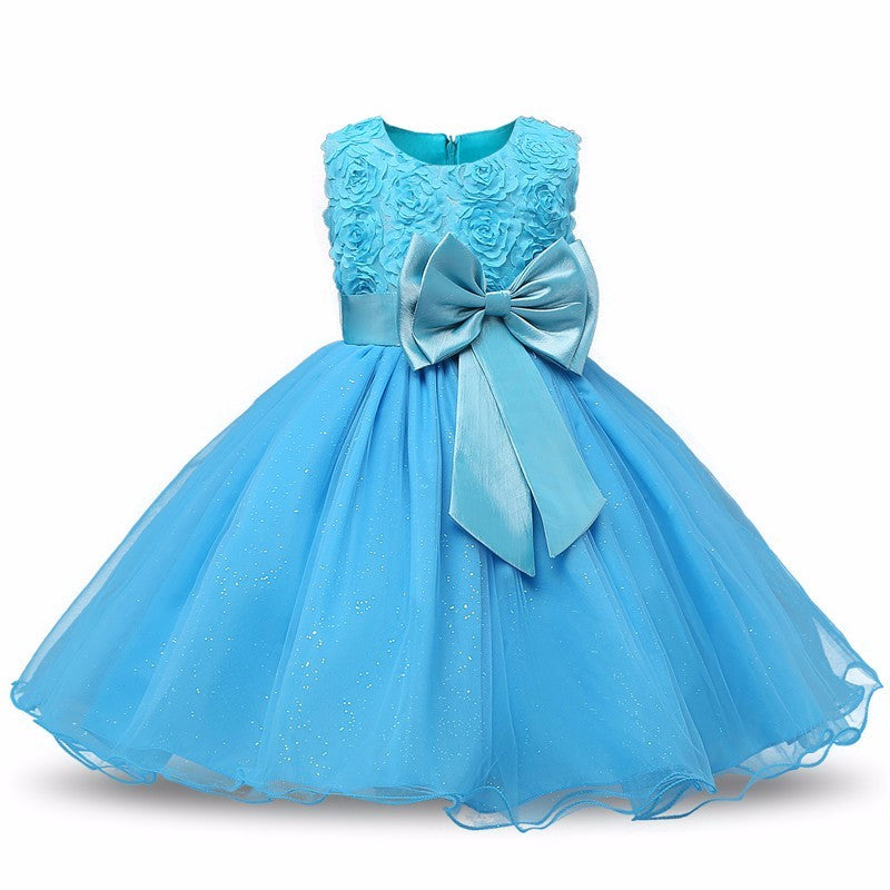 Princess Flower Girl Dress Summer Tutu Wedding Birthday Party Dresses - KuzuSHOP
